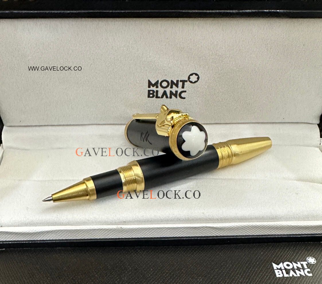 AAA Copy Montblanc Special Black Barrel & Gold Clip Rollerball Pen